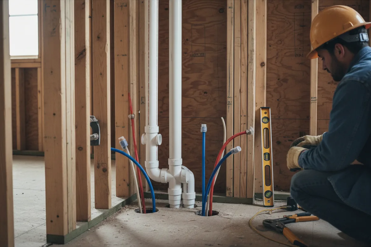 Drain and supply rough-in during Toilet Repair and Installation in Seaside